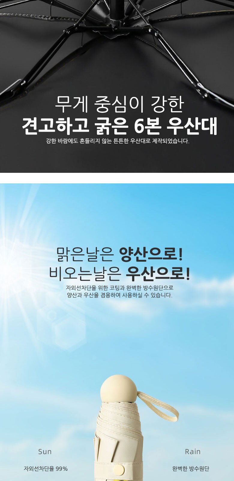 U011 캡슐 케이스 5단 미니 접이식 우산가벼운 5단 미니우산 캡슐 케이스 접이식 우산 인쇄 답례품 상세 이미지