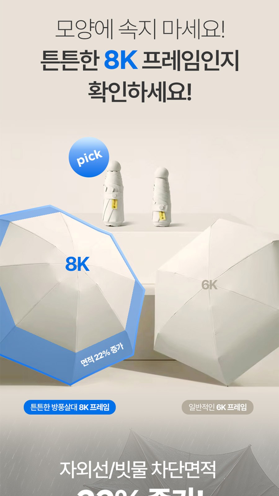 모스니에 5단 8K 스트랩키링 양우산 상세 이미지