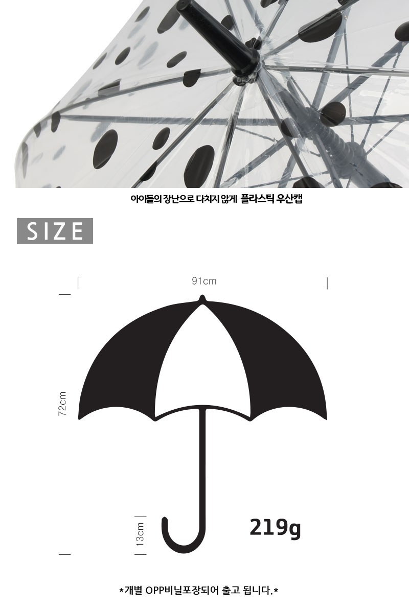 53투명땡땡이비닐우산 상세 이미지