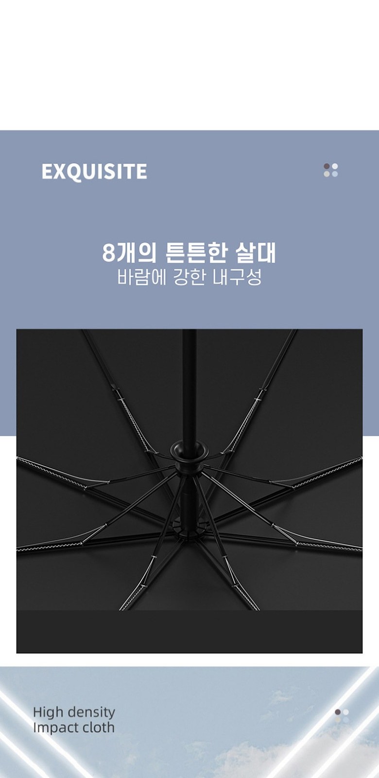 튤립 UV 3단 자동우산 우양산 상세 이미지