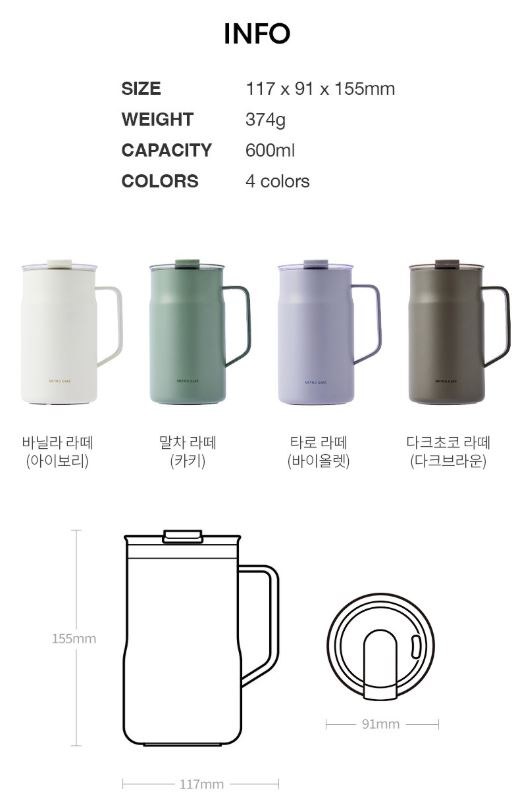 락앤락 메트로 카페 머그 세라믹 텀블러 600ml UV 3단 양우산 감사띠지 기프트박스 선물 세트 상세 이미지