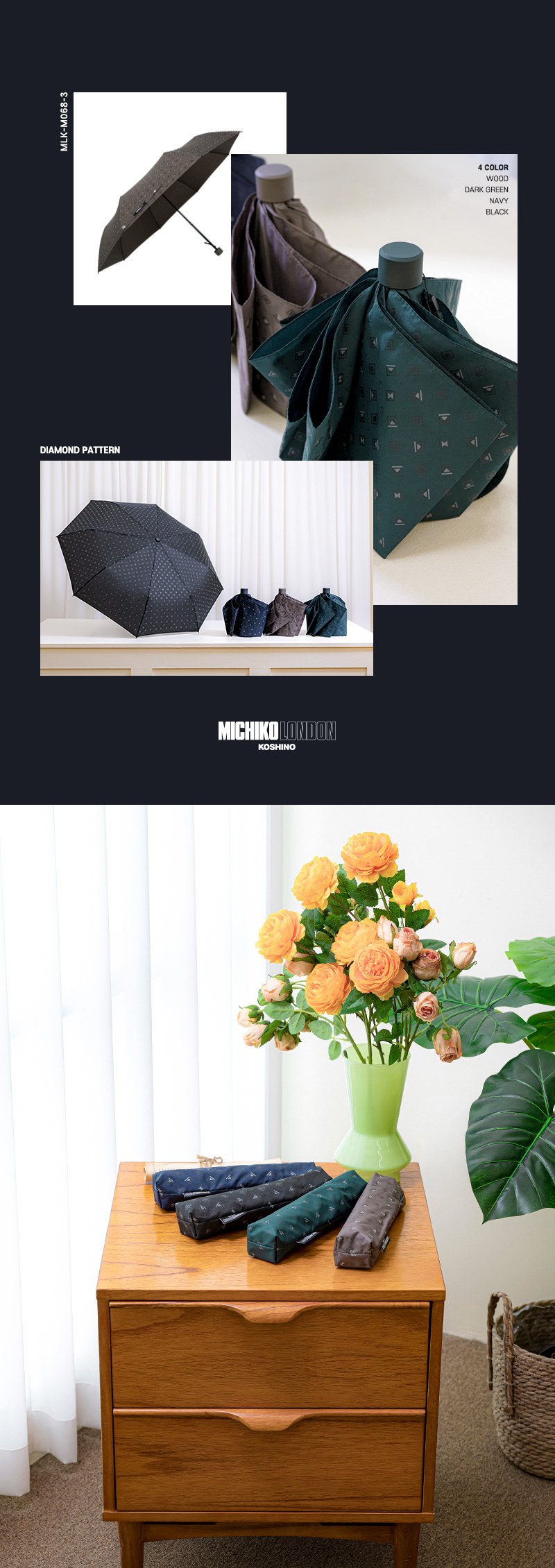 미치코런던 3HHM068 3단수동우산 상세 이미지