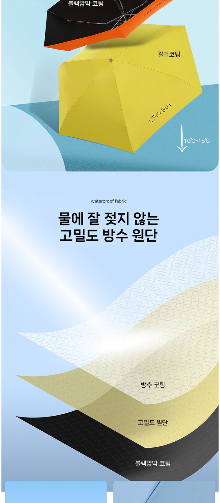 WB010-SC 사바리 케이스 비단비 5단 6K UPF50 양우산 상세 이미지