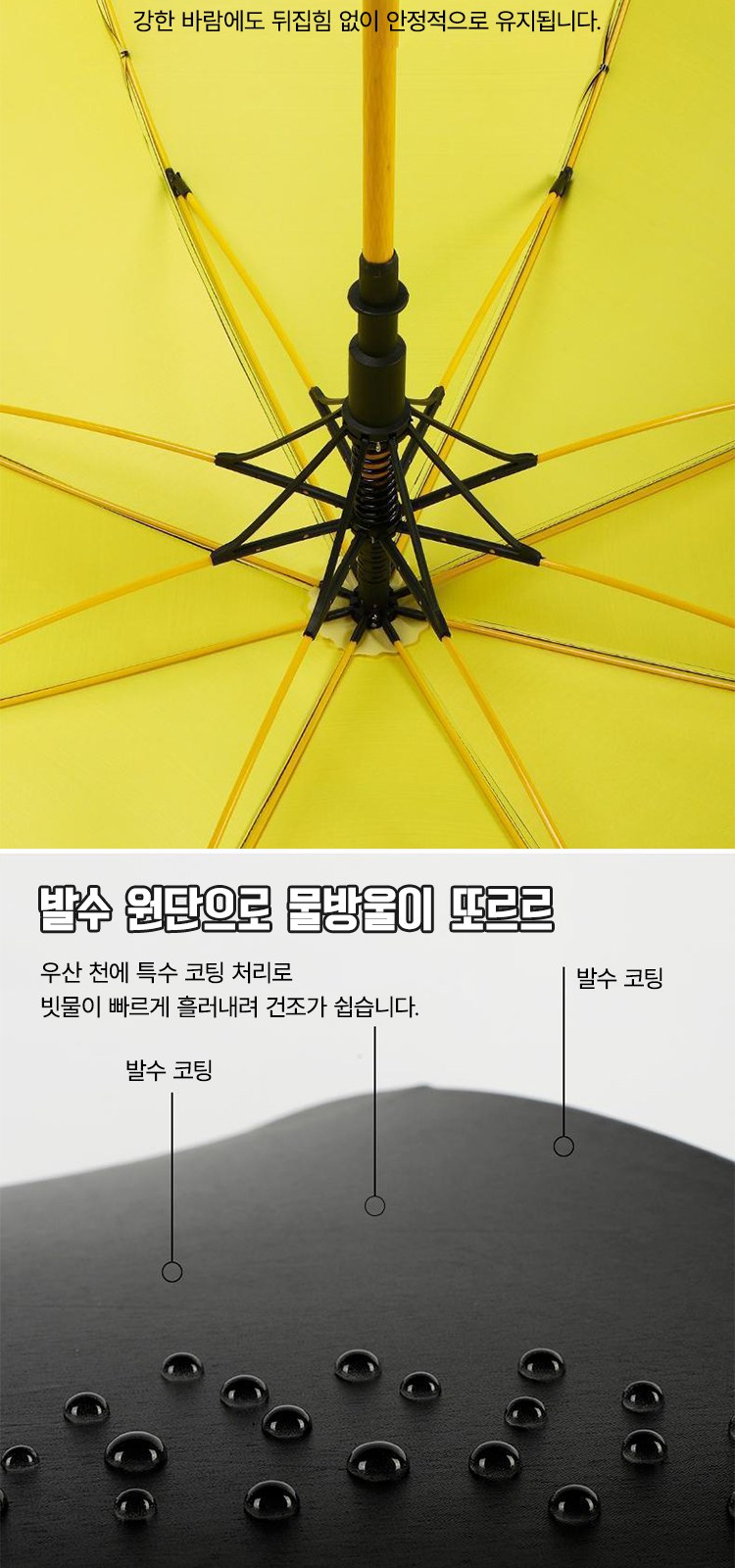 U046 캡커버 물받이 장우산 자바라 자동 튼튼한 우산 인쇄 답례품 상세 이미지