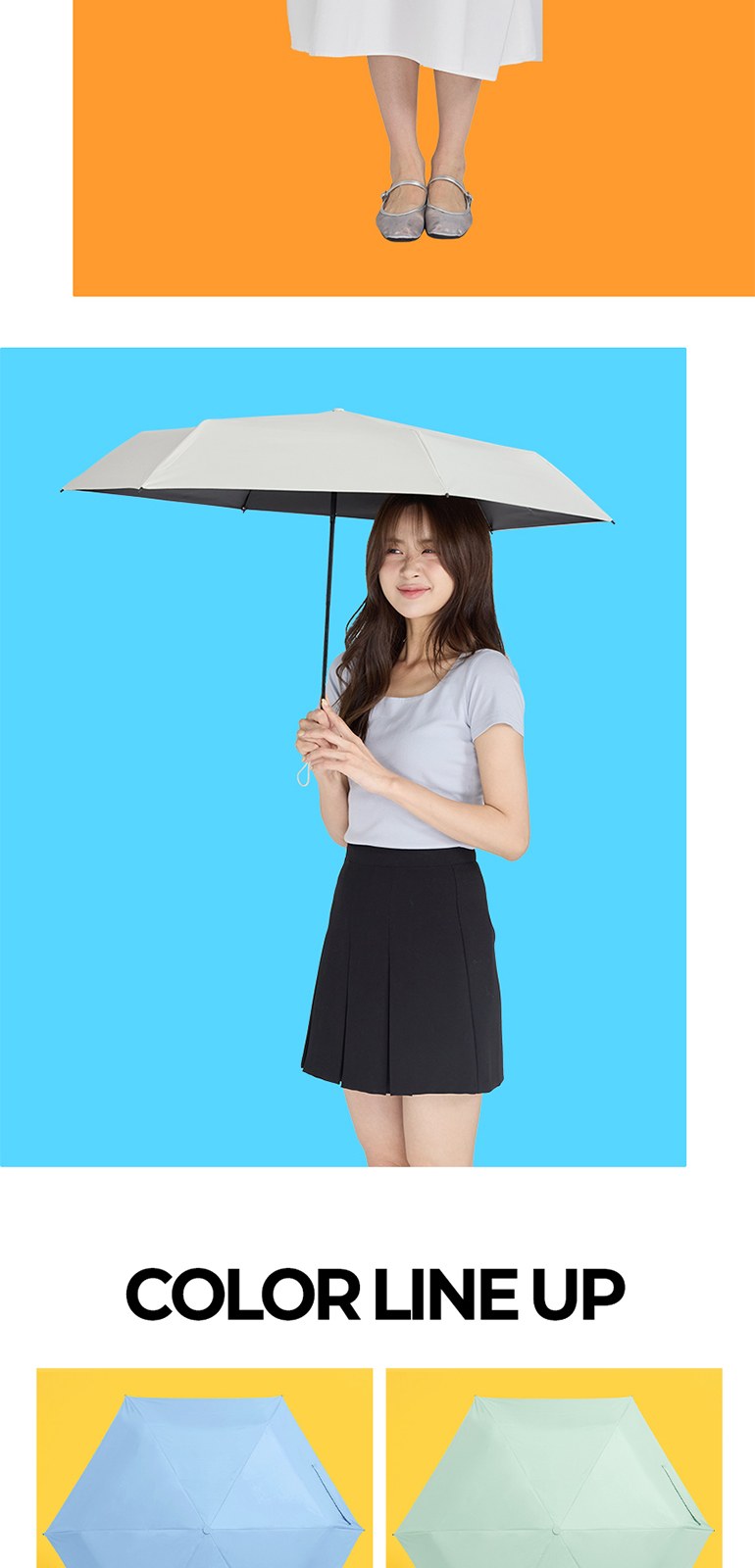 초경량 슬림 미니 우양산 2종 모음 파스텔 투톤 양우산 상세 이미지