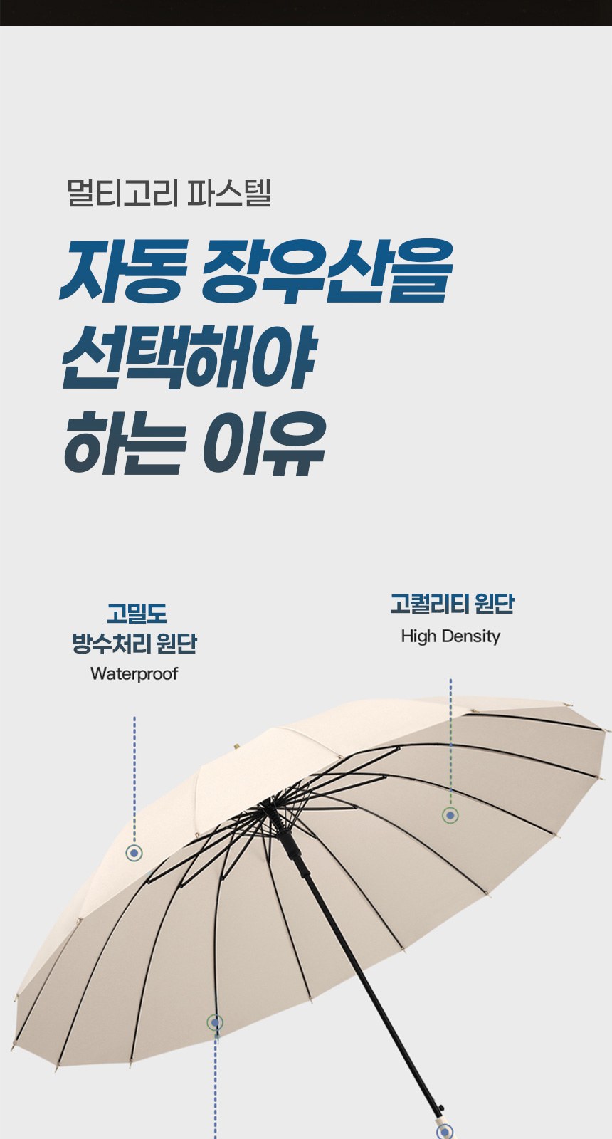 듀홈 멀티고리 파스텔 자동 장우산 이로나 상세 이미지