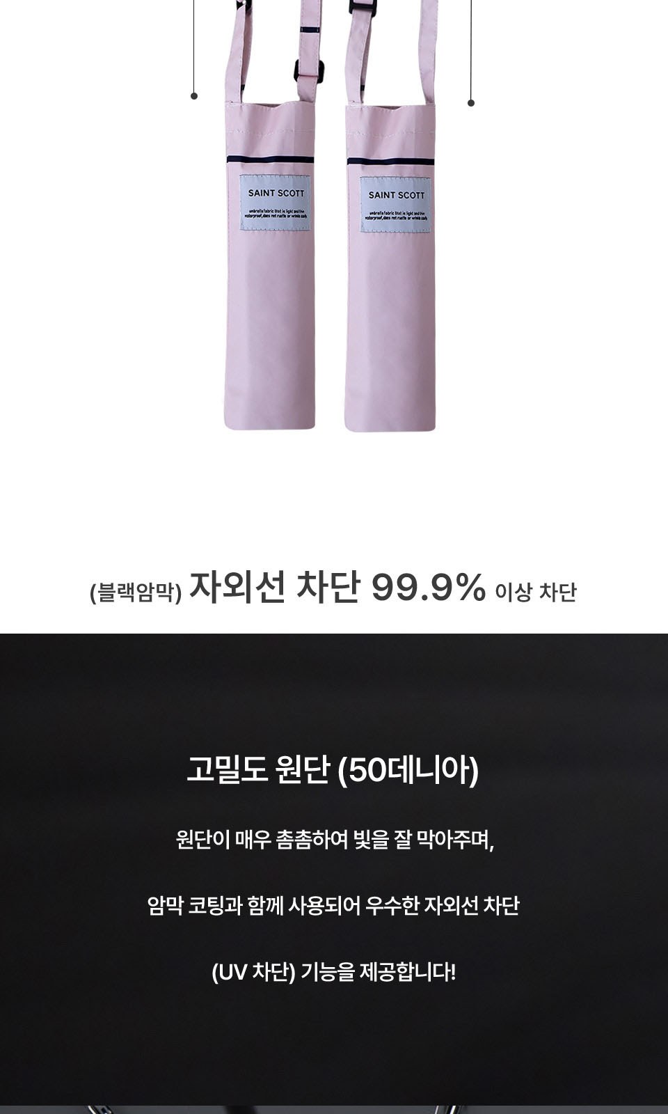 세인트스코트 줄무늬 크로백 슬림암막우양산 상세 이미지