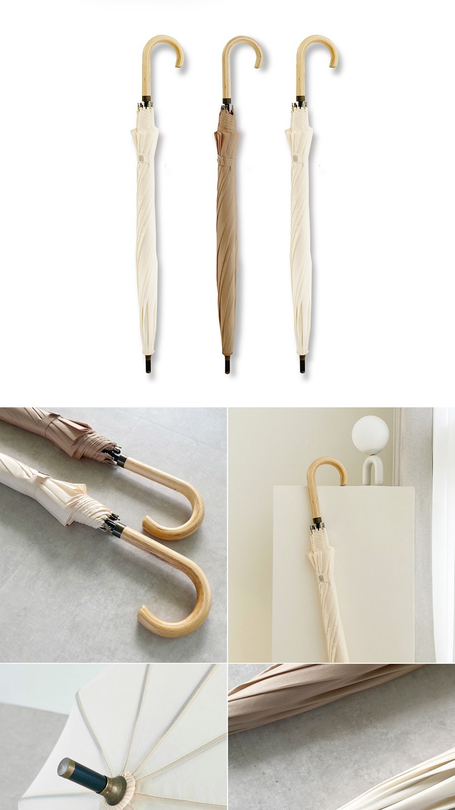 65 10k Soft pastel 감성 곡자우산 (2color) 상세 이미지
