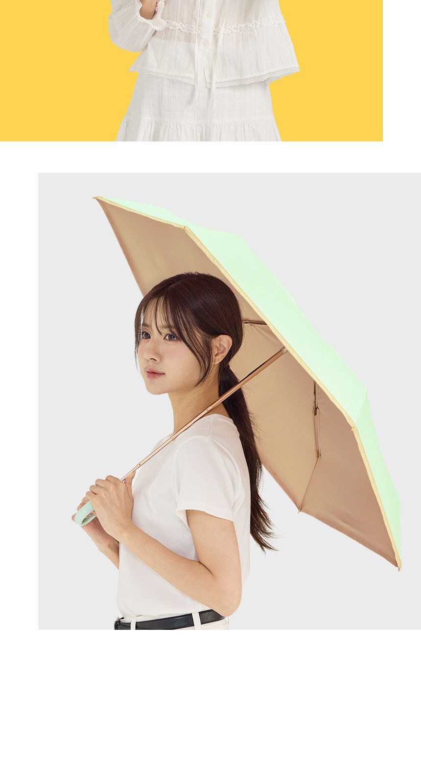 듀홈 비너그립 투톤 초경량 우양산 미니 컬러암막 5단 양우산 선물세트+스트로우 커버 컬러 텀블러세트 710ml  이로나 상세 이미지